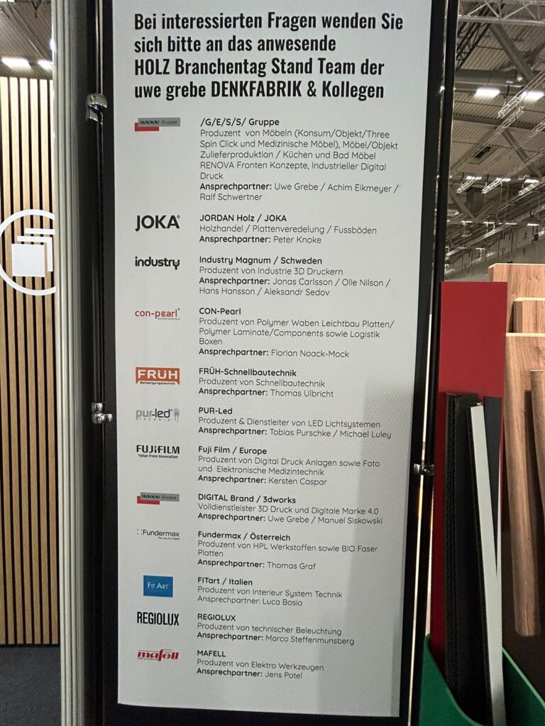 Schautafel Messestand der Denkfabrik