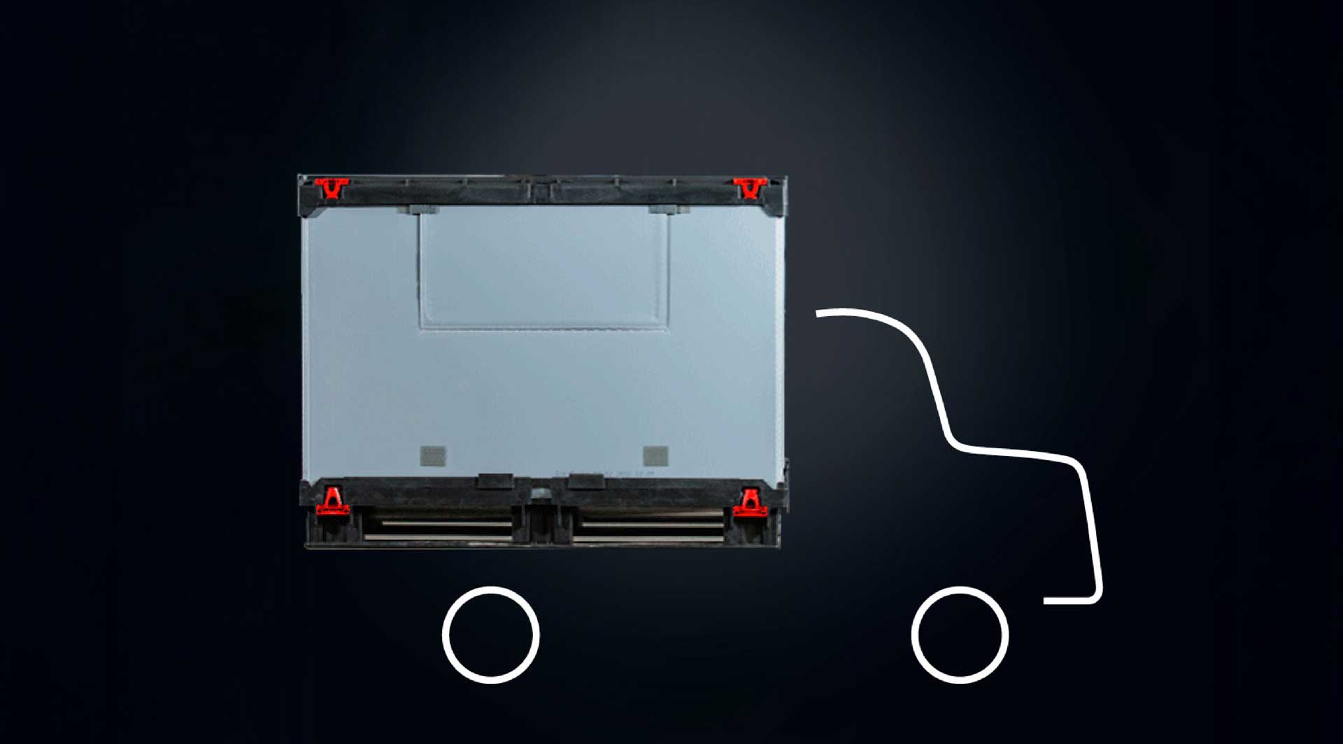 Container in stilisiertem Truck