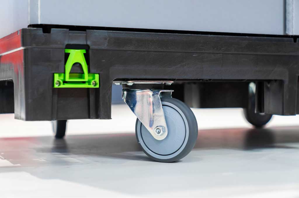 Rolle an der Unterseite eines Containers mobile