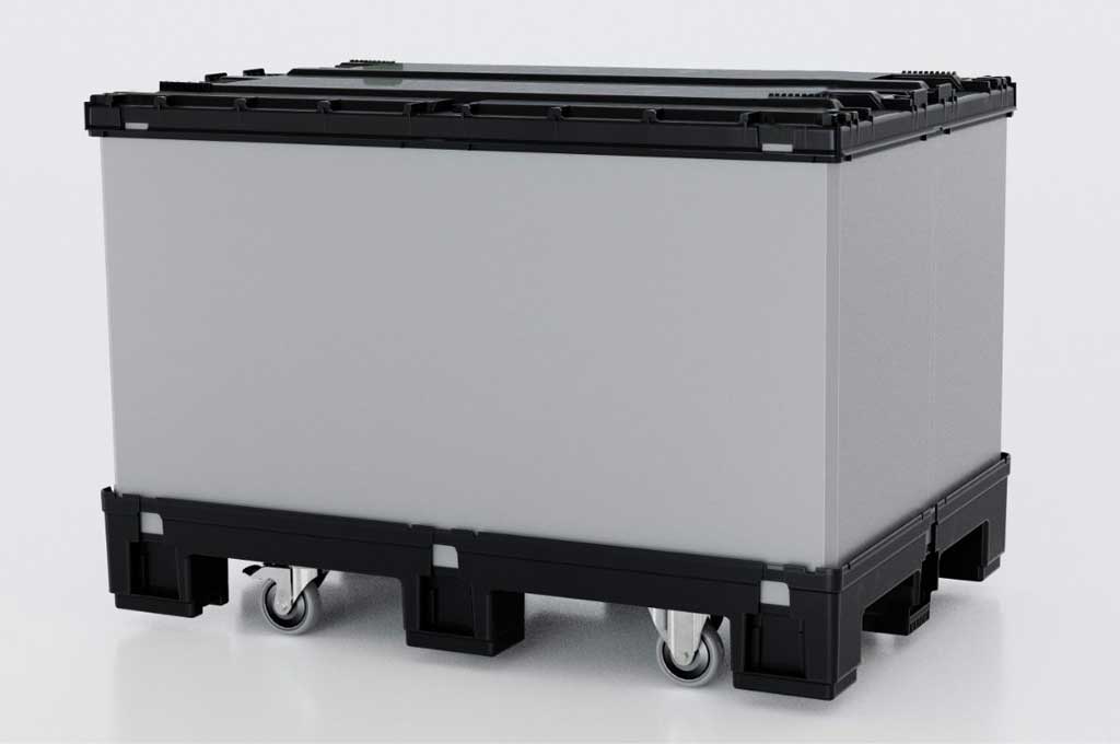 Container mobile mit Deckel und Rollen