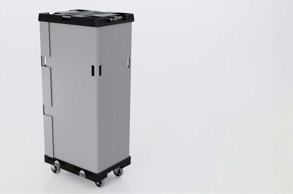 Hoher mobiler Container auf Rollen