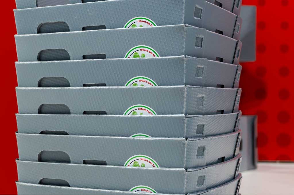 Ineinander gestapelte Stapelboxen