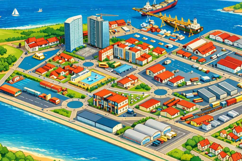 KI-Wimmelbild Logistik